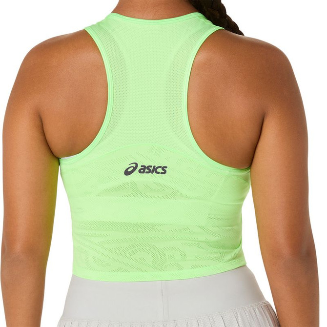 Asics Match Jacquard Crop Top - Illuminate Green - 2