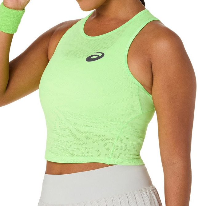 Asics Match Jacquard Crop Top - Illuminate Green - 4