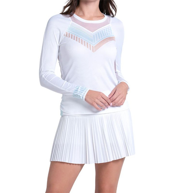 Lucky in Love Riviera Breeze Club Long Sleeve Top - White - 2