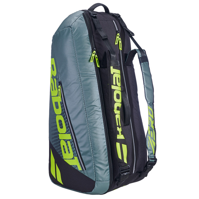 Babolat Pure Aero 6 Pack Tennis Bag - Grey/Fluorescent Yellow