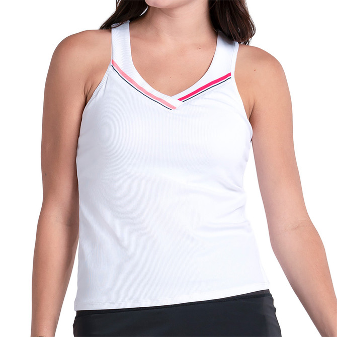 Lucky in Love Glow Set Stripe Tank Top - White