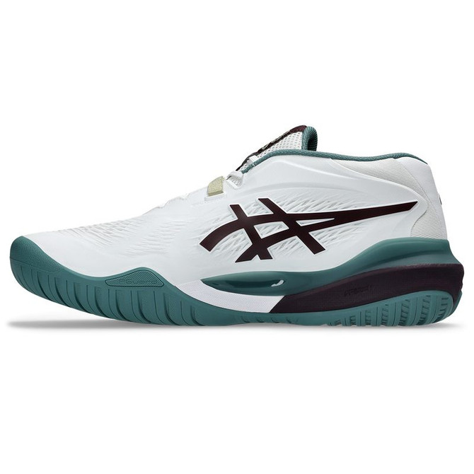 Asics Resolution X Mens Tennis Shoe - White/Dark Aubergine