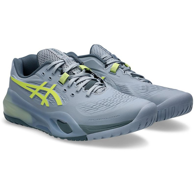 Asics Gel Resolution X Mens Tennis Shoe - Grey Blue/Pistachio