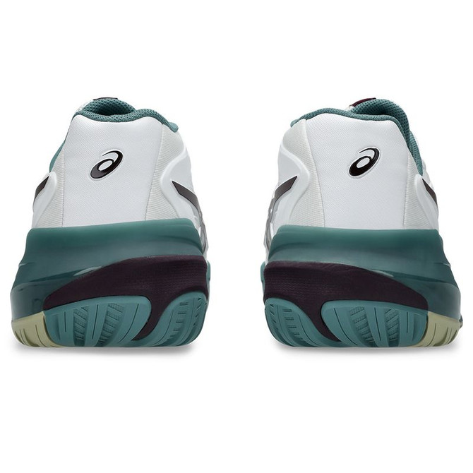 Asics Gel Resolution X Mens Wide (2E) Tennis Shoe - White/Dark Aubergine