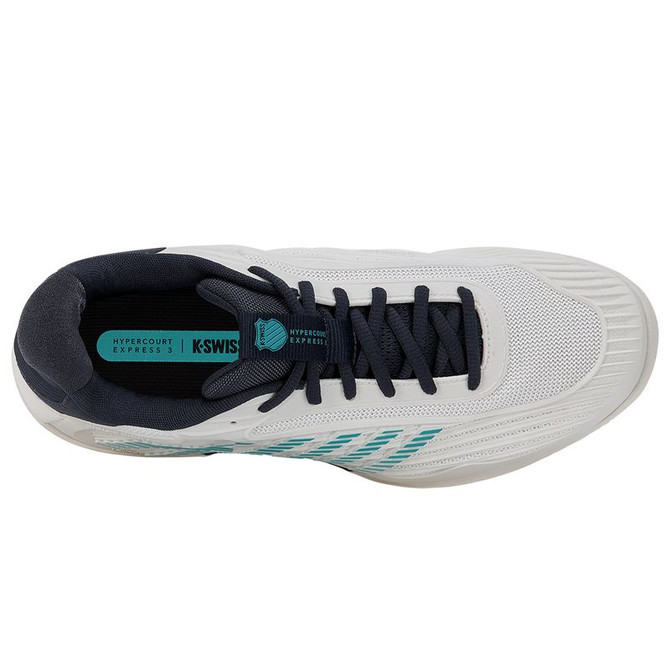 K Swiss Hypercourt Express 3 Mens Tennis Shoe - Blanc de Blanc/Carbon/Baltic