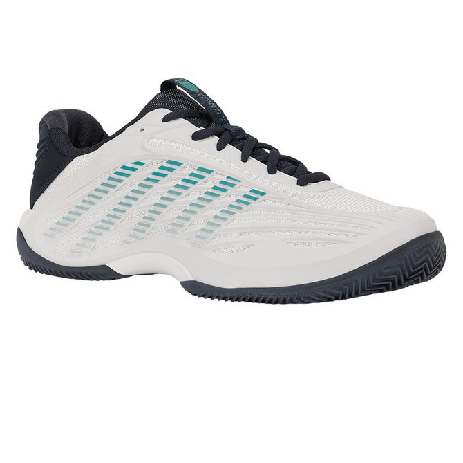 K Swiss Hypercourt Express 3 Mens Clay Tennis Shoe - Blanc de Blanc/Carbon/Baltic