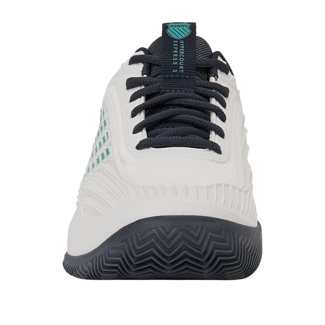 K Swiss Hypercourt Express 3 Mens Clay Tennis Shoe - Blanc de Blanc/Carbon/Baltic