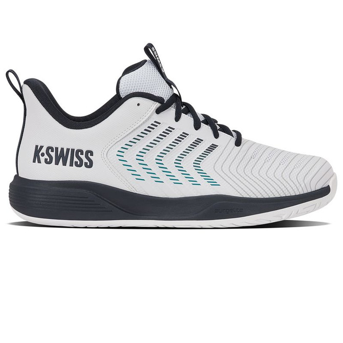 K Swiss Ultrashot Light Mens Tennis Shoe - White/Carbon/Baltic