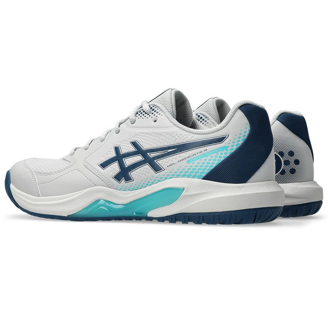 Asics Gel Dedicate 9 Mens Pickleball Shoe - White/Mako Blue