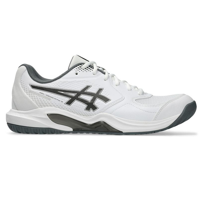 Asics Gel Dedicate 9 Mens Pickleball Shoe - White/Gunmetal