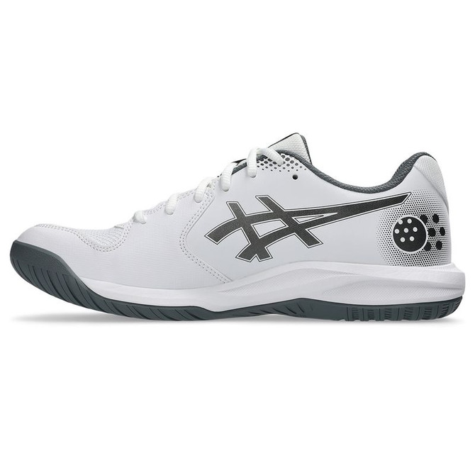 Asics Gel Dedicate 9 Mens Pickleball Shoe - White/Gunmetal