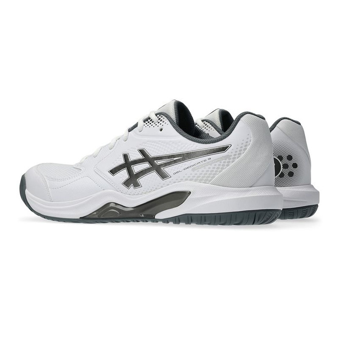 Asics Gel Dedicate 9 Mens Pickleball Shoe - White/Gunmetal