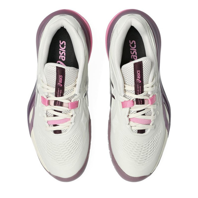 Asics Gel Resolution X Womens Wide (D) Tennis Shoe - Soft Oat/Dark Aubergine