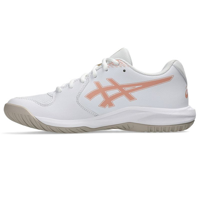 Asics Gel Dedicate 9 Womens Wide (D) Tennis Shoe - White/Cantalope