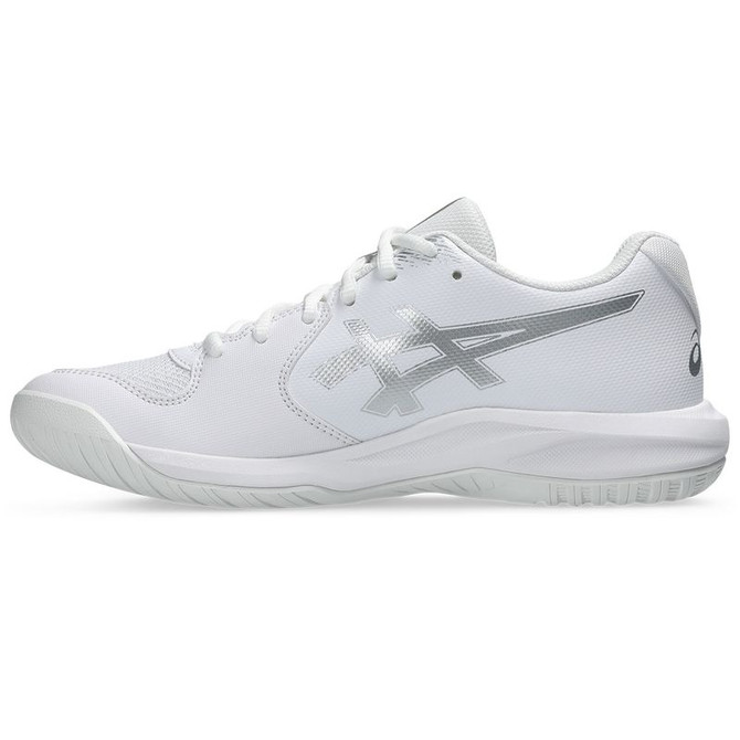 Asics Gel Dedicate 9 Womens Wide (D) Tennis Shoe - White/Pure Silver