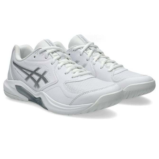 Asics Gel Dedicate 9 Womens Wide (D) Tennis Shoe - White/Pure Silver