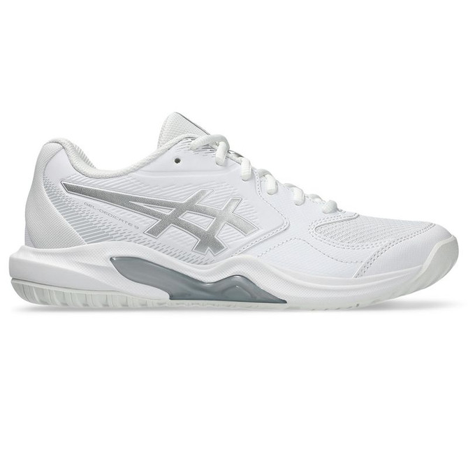 Asics Gel Dedicate 9 Womens Tennis Shoe - White/Pure Silver