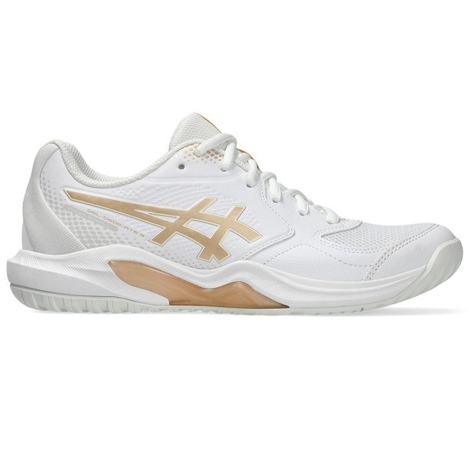 Asics Gel Dedicate 9 Womens Pickleball Shoe - White/Champagne