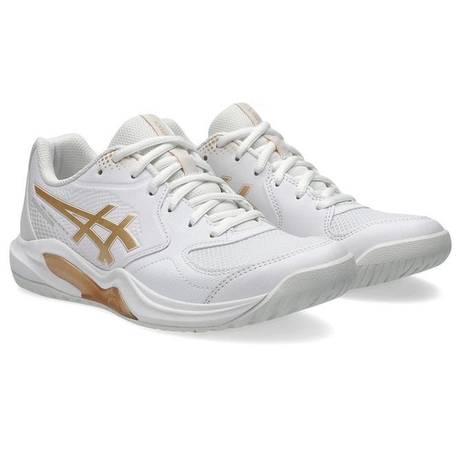 Asics Gel Dedicate 9 Womens Pickleball Shoe - White/Champagne
