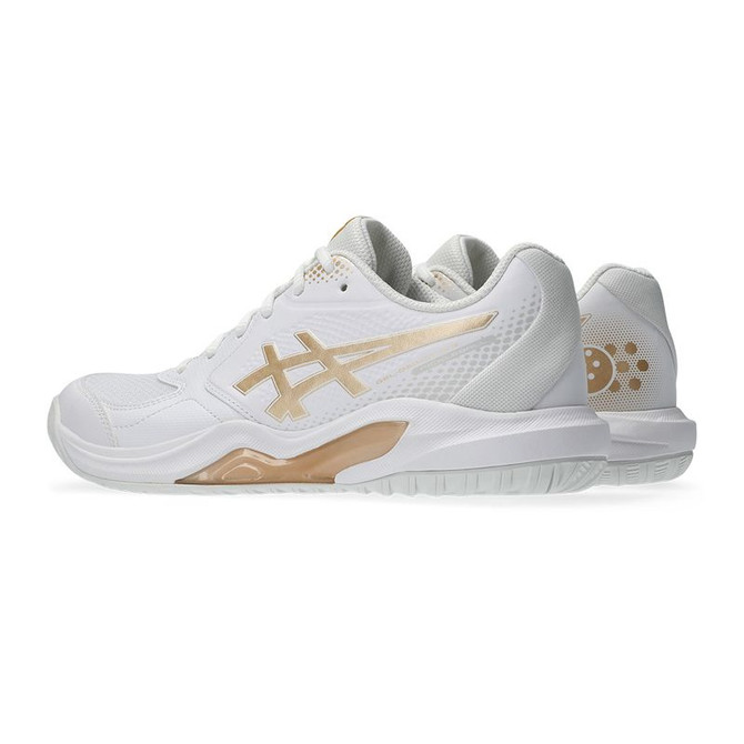 Asics Gel Dedicate 9 Womens Pickleball Shoe - White/Champagne