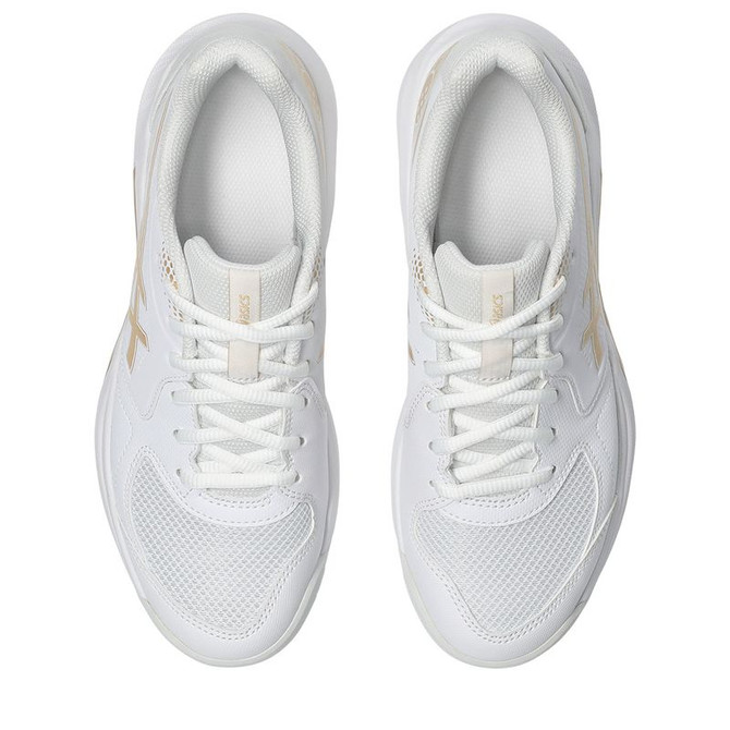 Asics Gel Dedicate 9 Womens Pickleball Shoe - White/Champagne