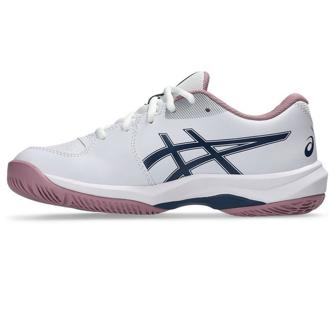 Asics Gel Game GS Junior Tennis Shoe - White/Independence Blue