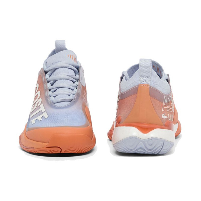 Lacoste AG-LT25 Lite Womens Clay Tennis Shoe - Light Blue/Orange