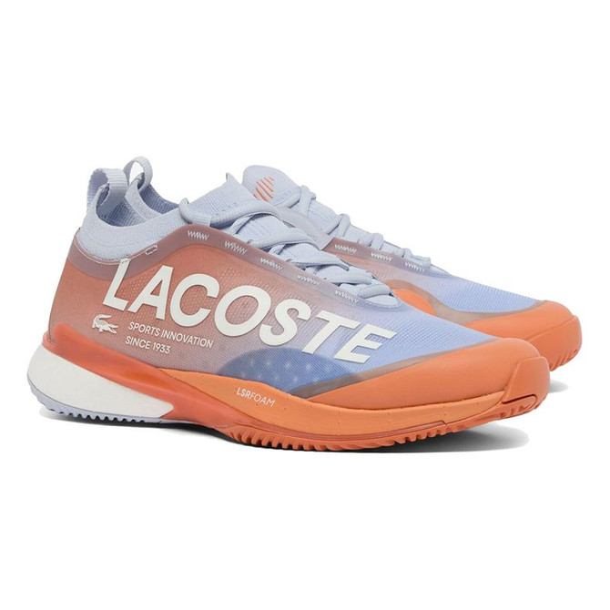 Lacoste AG-LT25 Lite Mens Clay Tennis Shoe - Light Blue/Orange