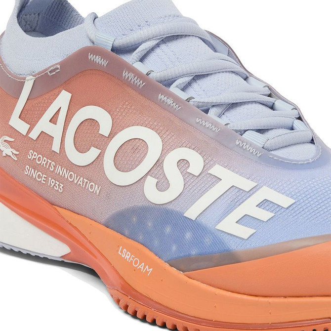 Lacoste AG-LT25 Lite Mens Clay Tennis Shoe - Light Blue/Orange
