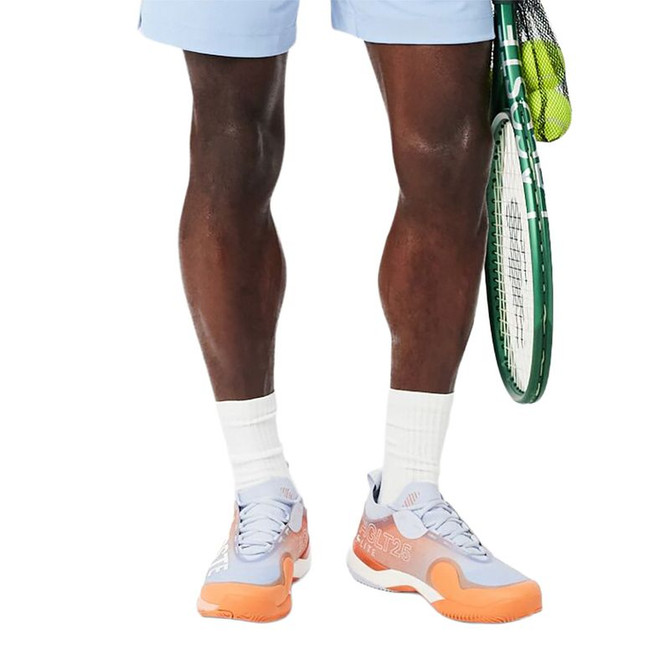 Lacoste AG-LT25 Lite Mens Clay Tennis Shoe - Light Blue/Orange