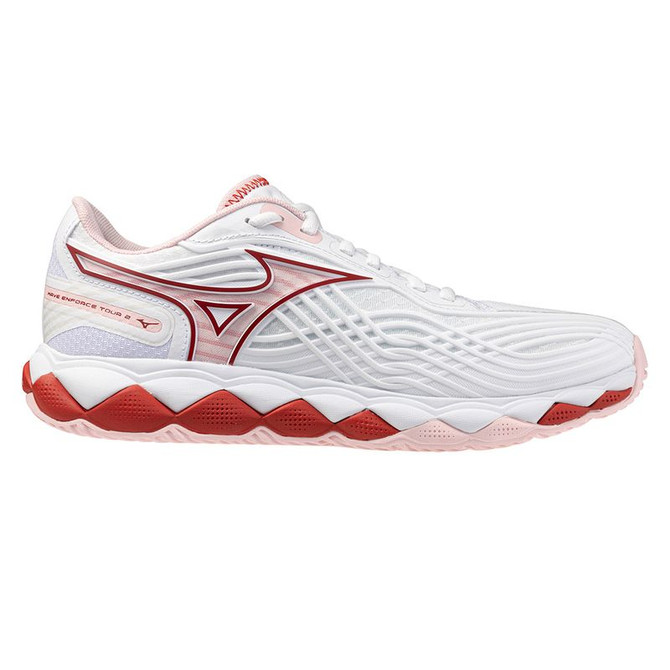 Mizuno Wave Enforce Tour 2 Womens Tennis Shoe - White/Pinkesque