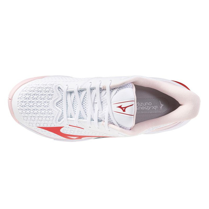 Mizuno Wave Exceed Tour 7 Womens Tennis Shoe - White/Fiery Red