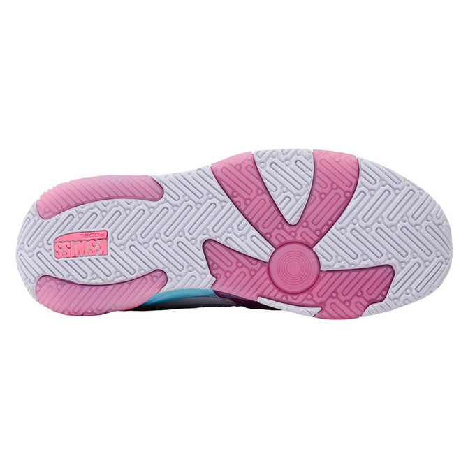K Swiss K Frame Womens Padel Shoe - White/Soft Neon Blue/Neon Bubble Gum