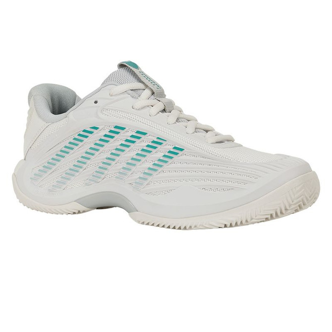 K-Swiss Hypercourt Express 3 Womens Clay Tennis Shoe - Blanc de Blanc/Glacier Grey/Baltic
