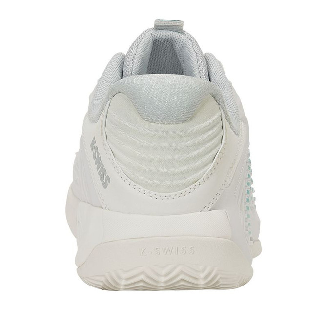 K-Swiss Hypercourt Express 3 Womens Clay Tennis Shoe - Blanc de Blanc/Glacier Grey/Baltic