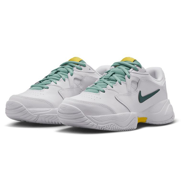 Nike Court Lite 2 Junior Tennis Shoe - White/Dark Atomic Teal/Healing Jade