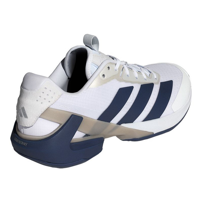 adidas Adizero Ubersonic 5 Mens Tennis Shoe - White/Dark Blue/Silver Metallic