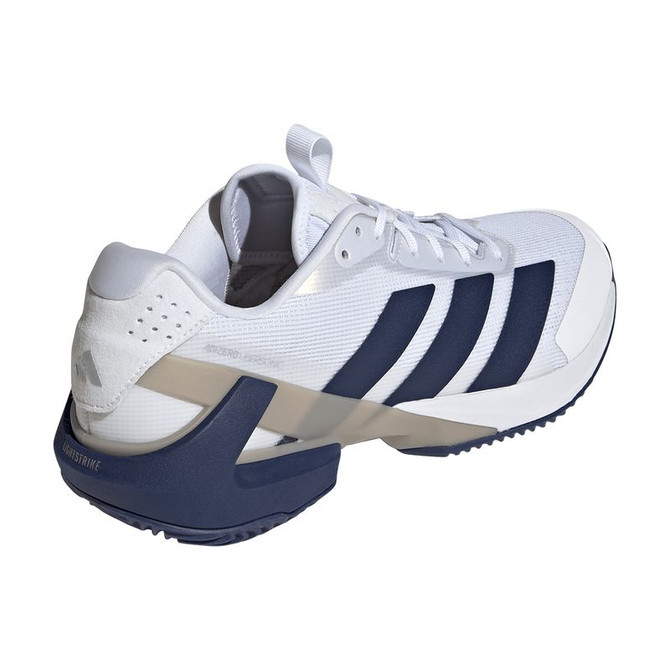 adidas Adizero Ubersonic 5 Mens Clay Tennis Shoe - White/Dark Blue/Silver Metallic