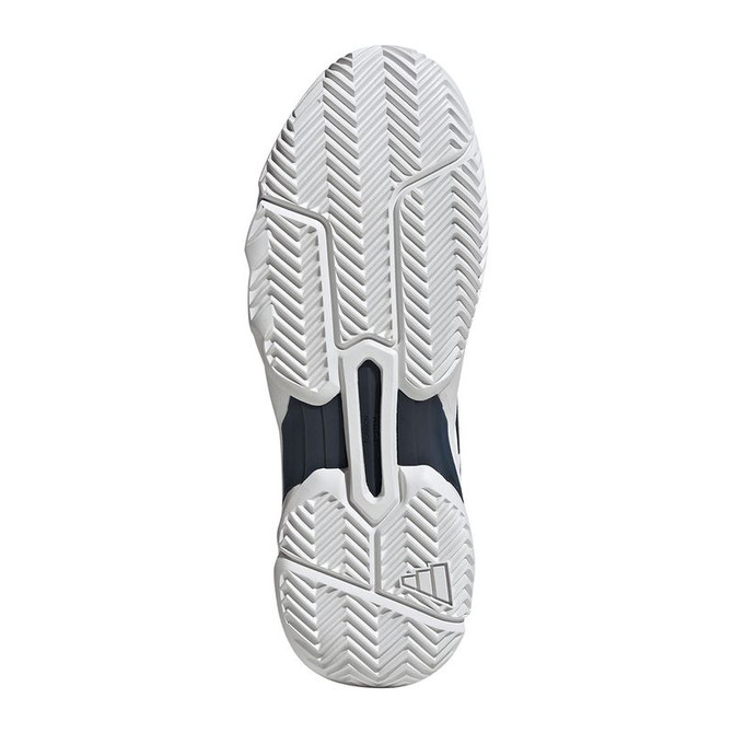 adidas CourtJam Control 3 Mens Tennis Shoe - White/Dark Blue/Cyber Metallic