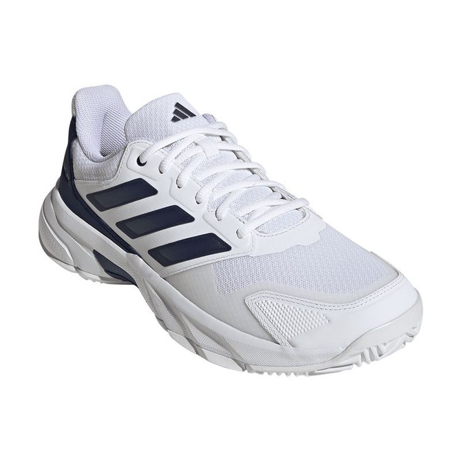 adidas CourtJam Control 3 Mens Tennis Shoe - White/Dark Blue/Cyber Metallic