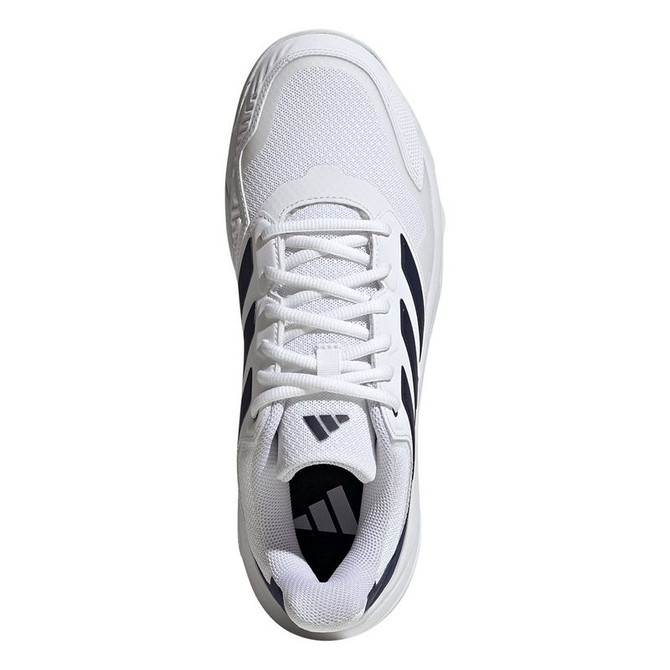 adidas CourtJam Control 3 Mens Tennis Shoe - White/Dark Blue/Cyber Metallic
