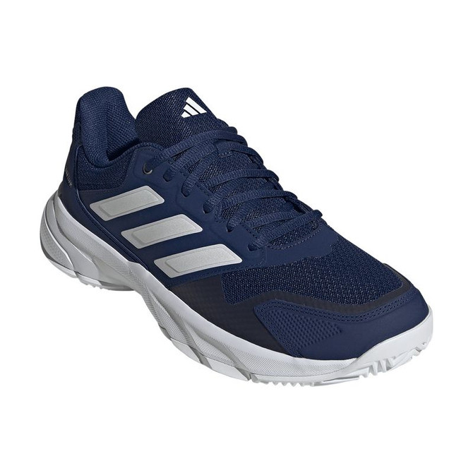 adidas CourtJam Control 3 Mens Tennis Shoe - Dark Blue/Zero Metallic/White