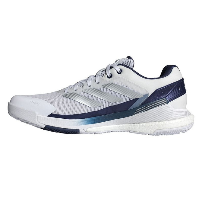 adidas Crazyquick Boost Mens Padel Shoe - White/Silver Metallic/Dark Blue