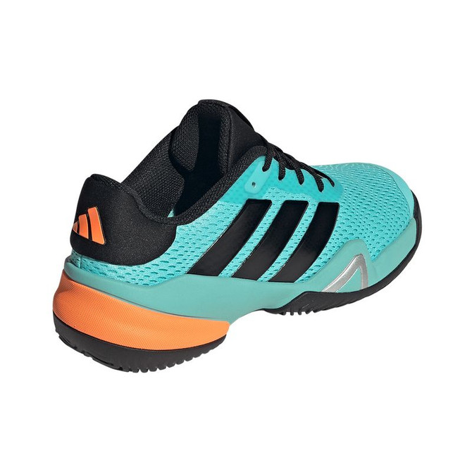 adidas Barricade Junior Tennis Shoe - Flash Aqua/Core Black/Lucid Orange - Final Sale