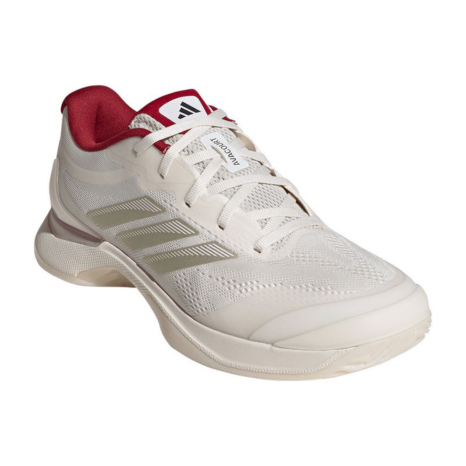adidas Avacourt 3 Womens Tennis Shoe - Chalk White/Ice Gold Metallic/Victory Red