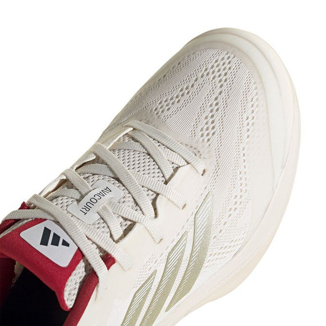 adidas Avacourt 3 Womens Tennis Shoe - Chalk White/Ice Gold Metallic/Victory Red
