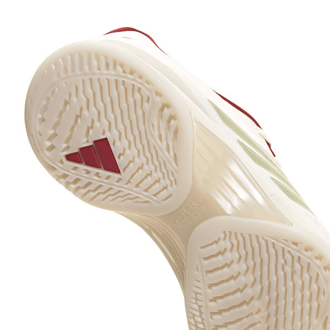 adidas Avacourt 3 Womens Tennis Shoe - Chalk White/Ice Gold Metallic/Victory Red