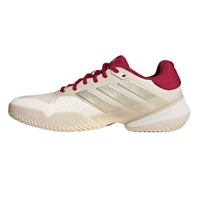 adidas Barricade 14 Mens Tennis Shoe - Chalk White/Ice Gold Metallic/Victory Red - Final Sale