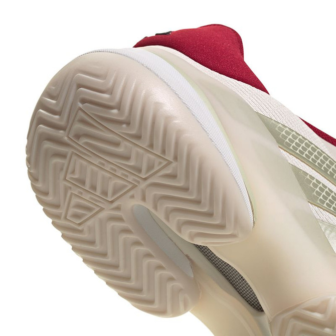 adidas Barricade 14 Mens Tennis Shoe - Chalk White/Ice Gold Metallic/Victory Red - Final Sale