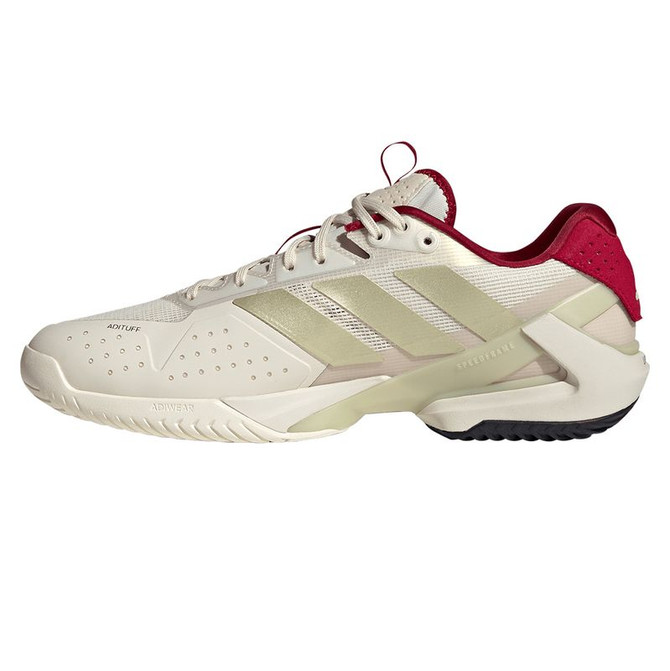 adidas Adizero Ubersonic 5 Mens Tennis Shoe - Chalk White/Ice Gold Metallic/Legend Ink